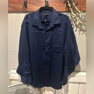 Geoffrey Beene Men's Navy Button-Up Shirt